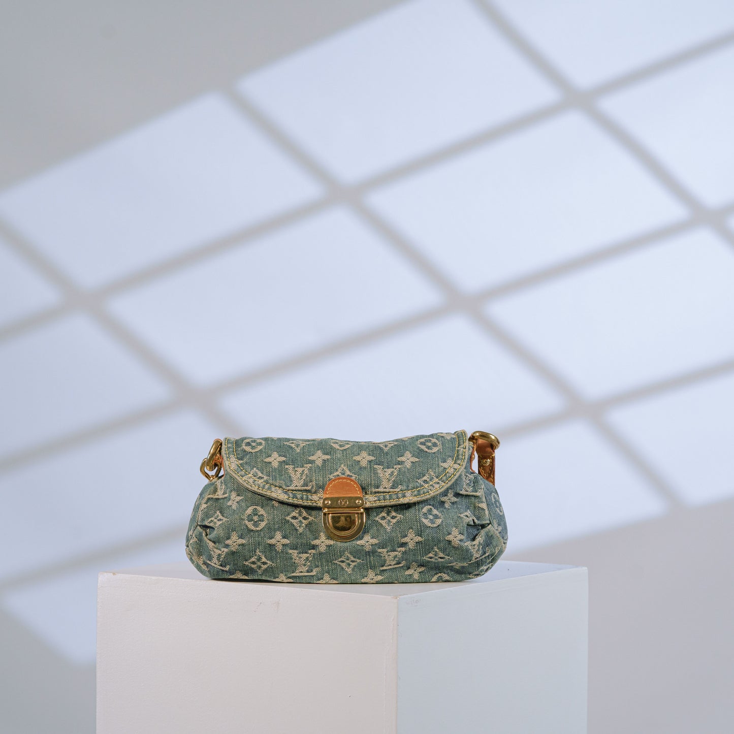Louis Vuitton Blue Monogram Denim Mini Pleaty Shoulder Bag