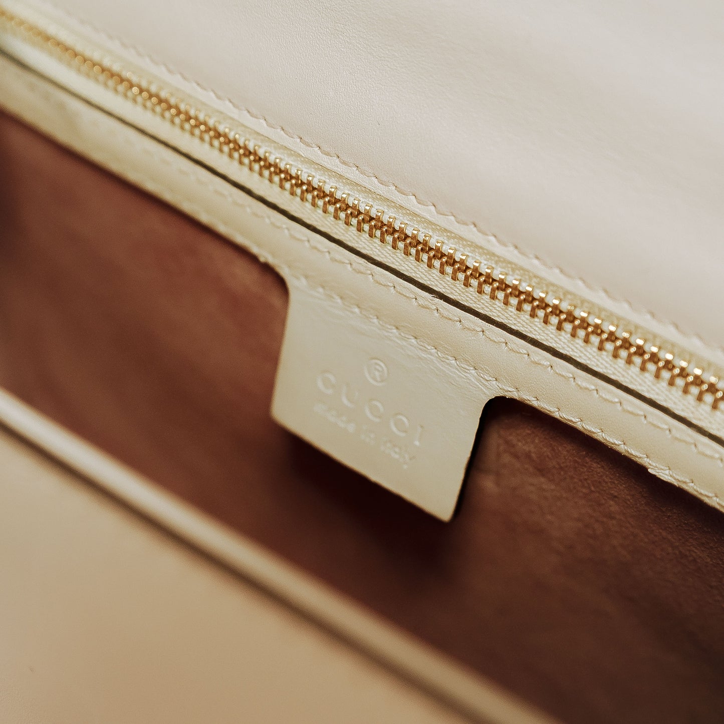 Gucci White Leather Sylvie Medium Shoulder Bag