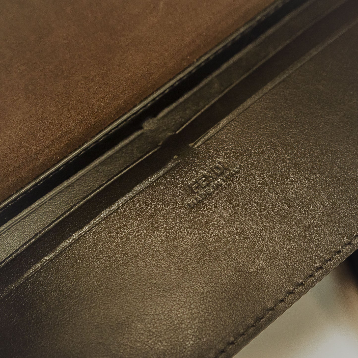 Fendi Leather Soft Trunk Baguette Bag