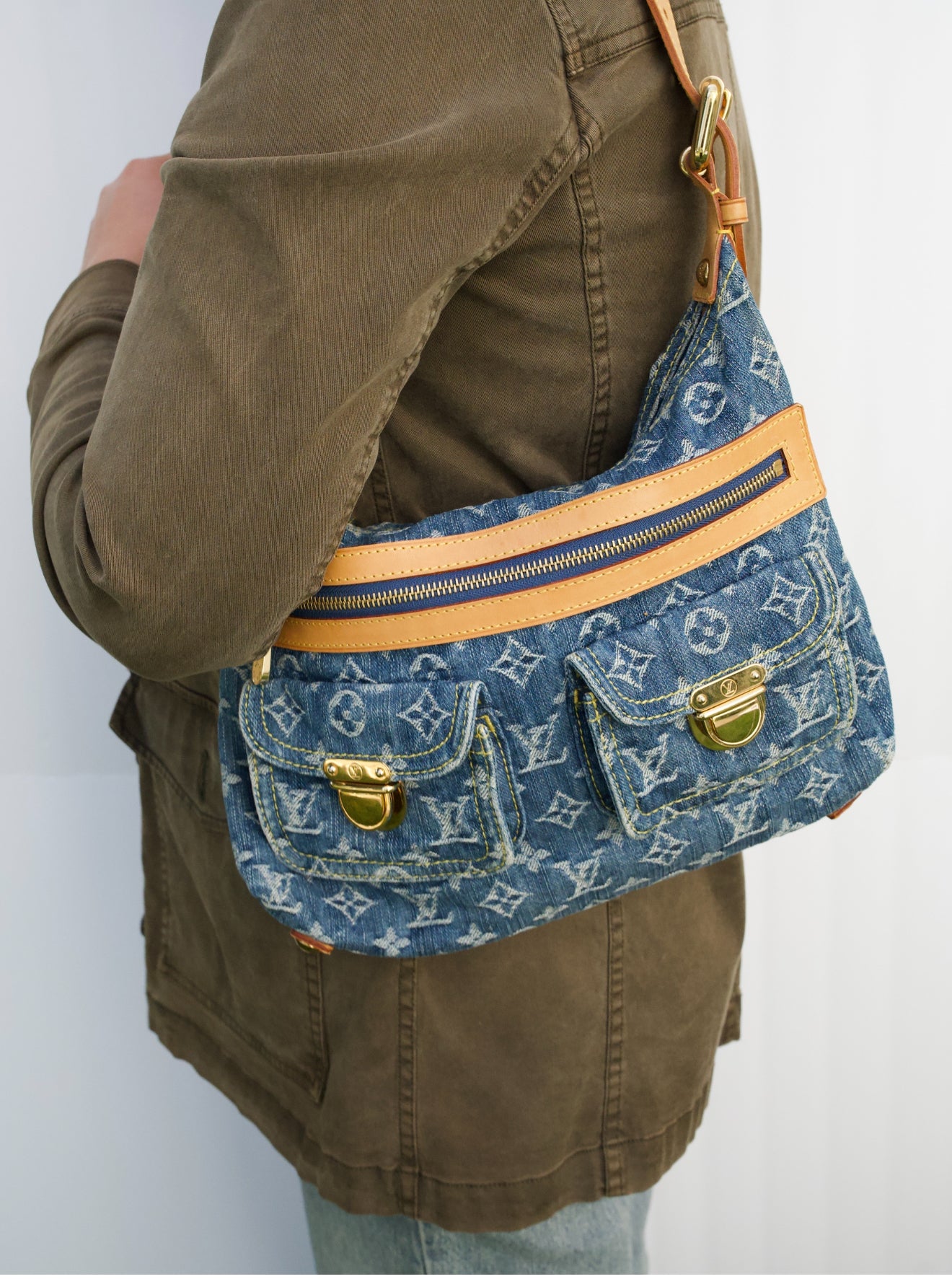 Louis Vuitton Monogram Denim Baggy PM Shoulder Bag