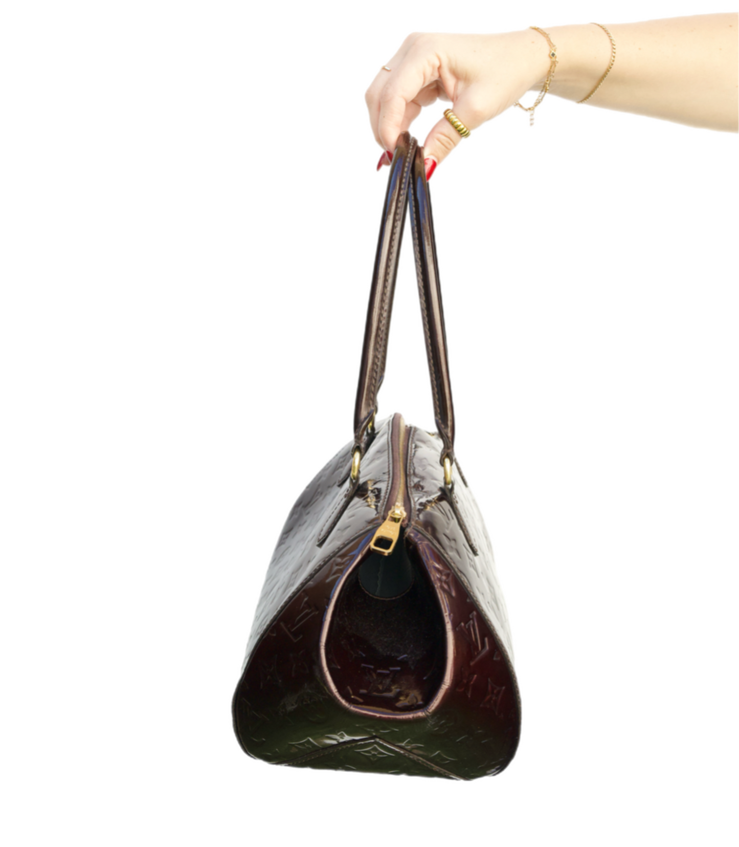 Louis Vuitton Blanc Corail Monogram Vernis Sherwood PM Bag