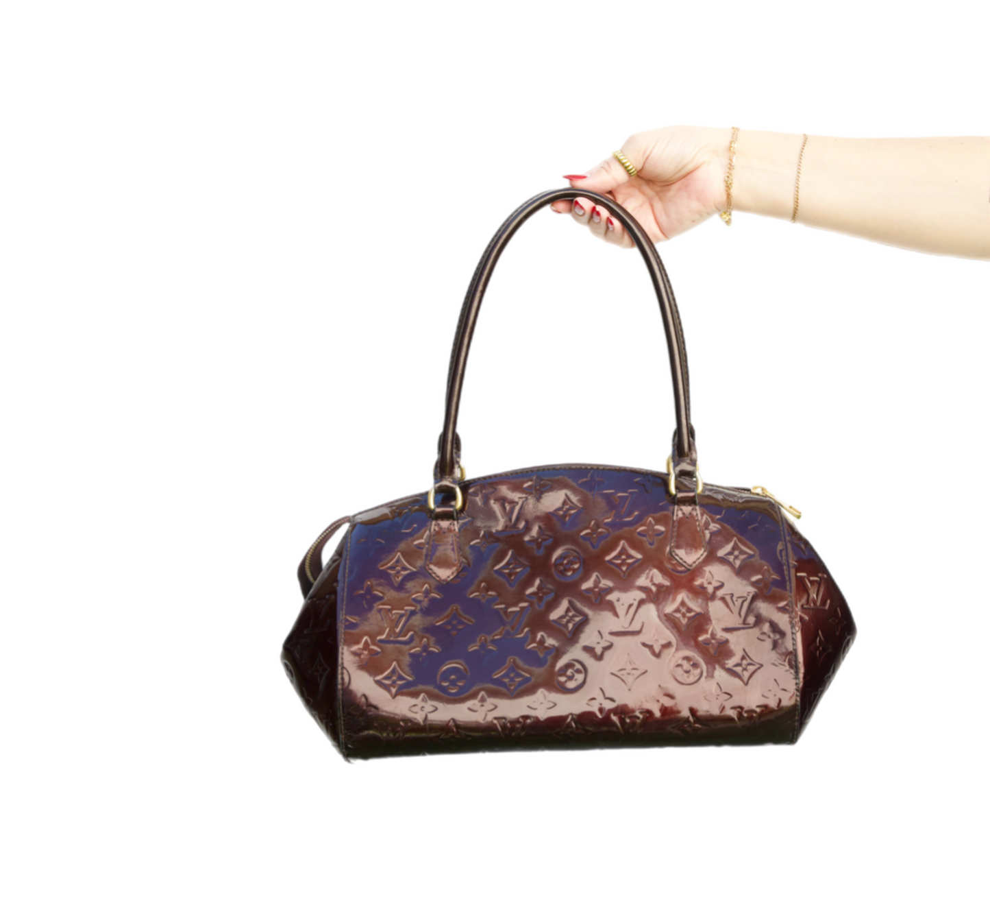 Louis Vuitton Blanc Corail Monogram Vernis Sherwood PM Bag