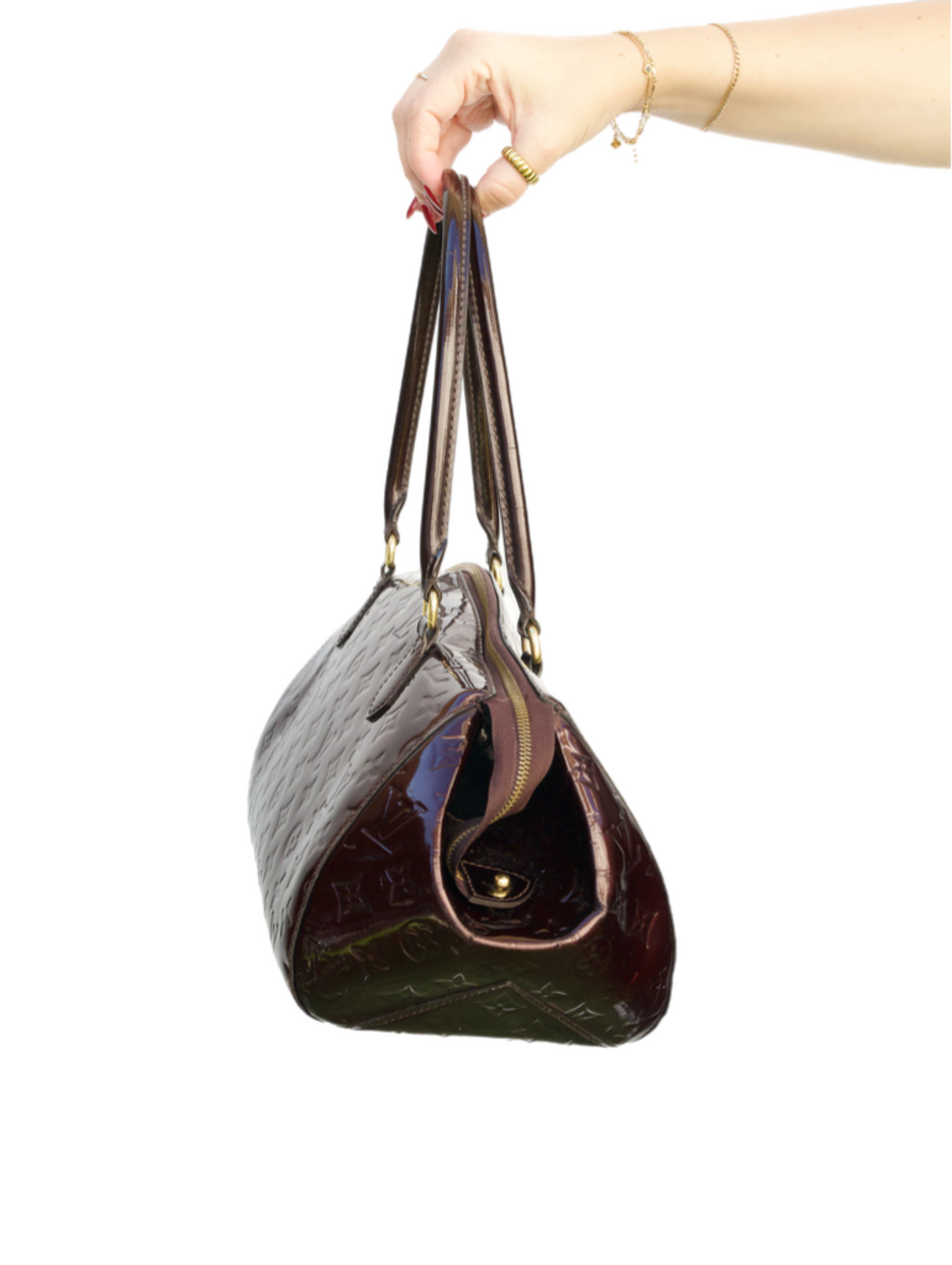 Louis Vuitton Blanc Corail Monogram Vernis Sherwood PM Bag