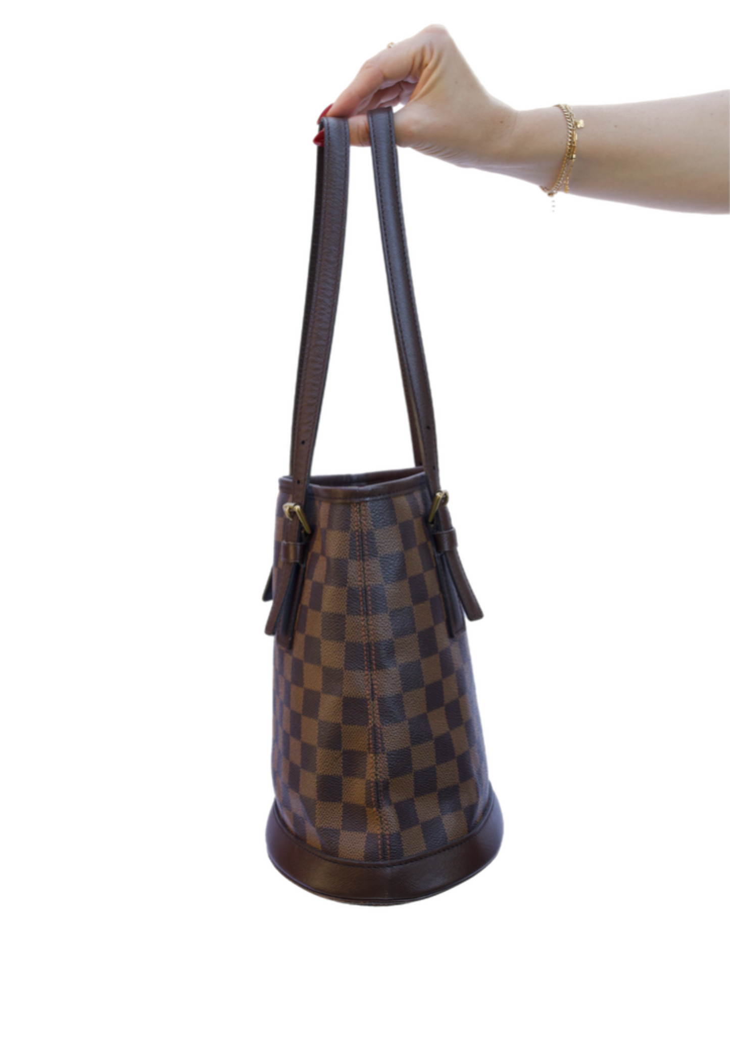 The Louis Vuitton Damier Ebene Marais Bucket 23