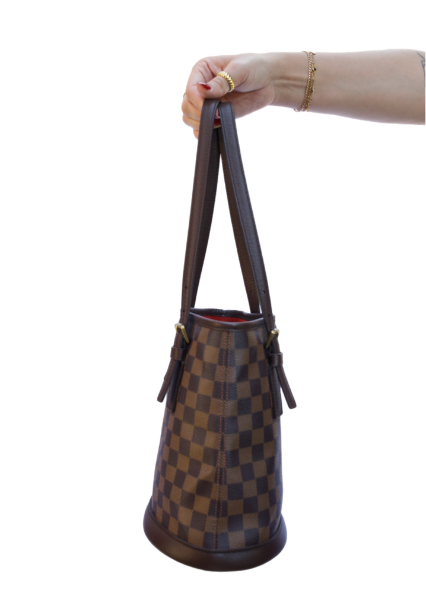 The Louis Vuitton Damier Ebene Marais Bucket 23