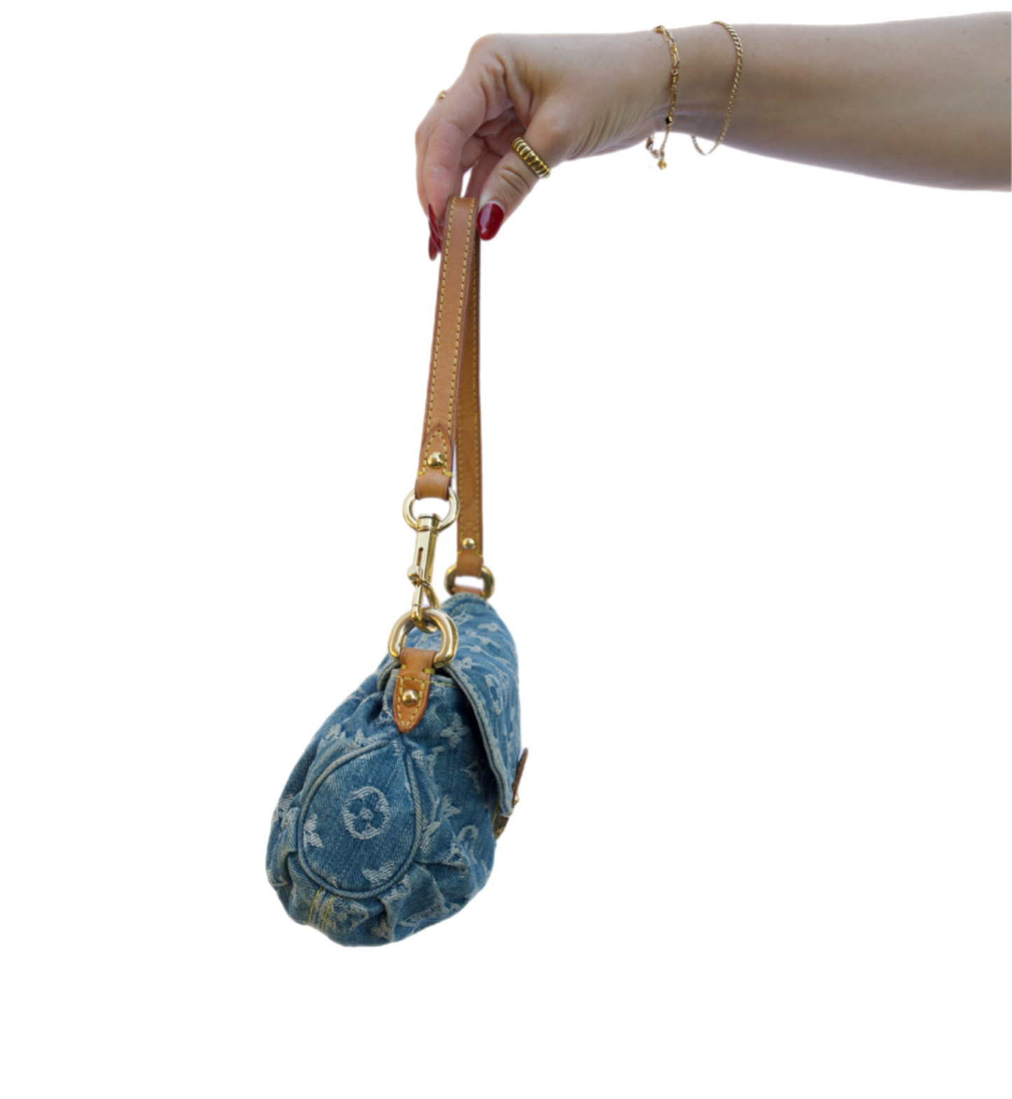 Louis Vuitton Blue Monogram Denim Mini Pleaty Shoulder Bag