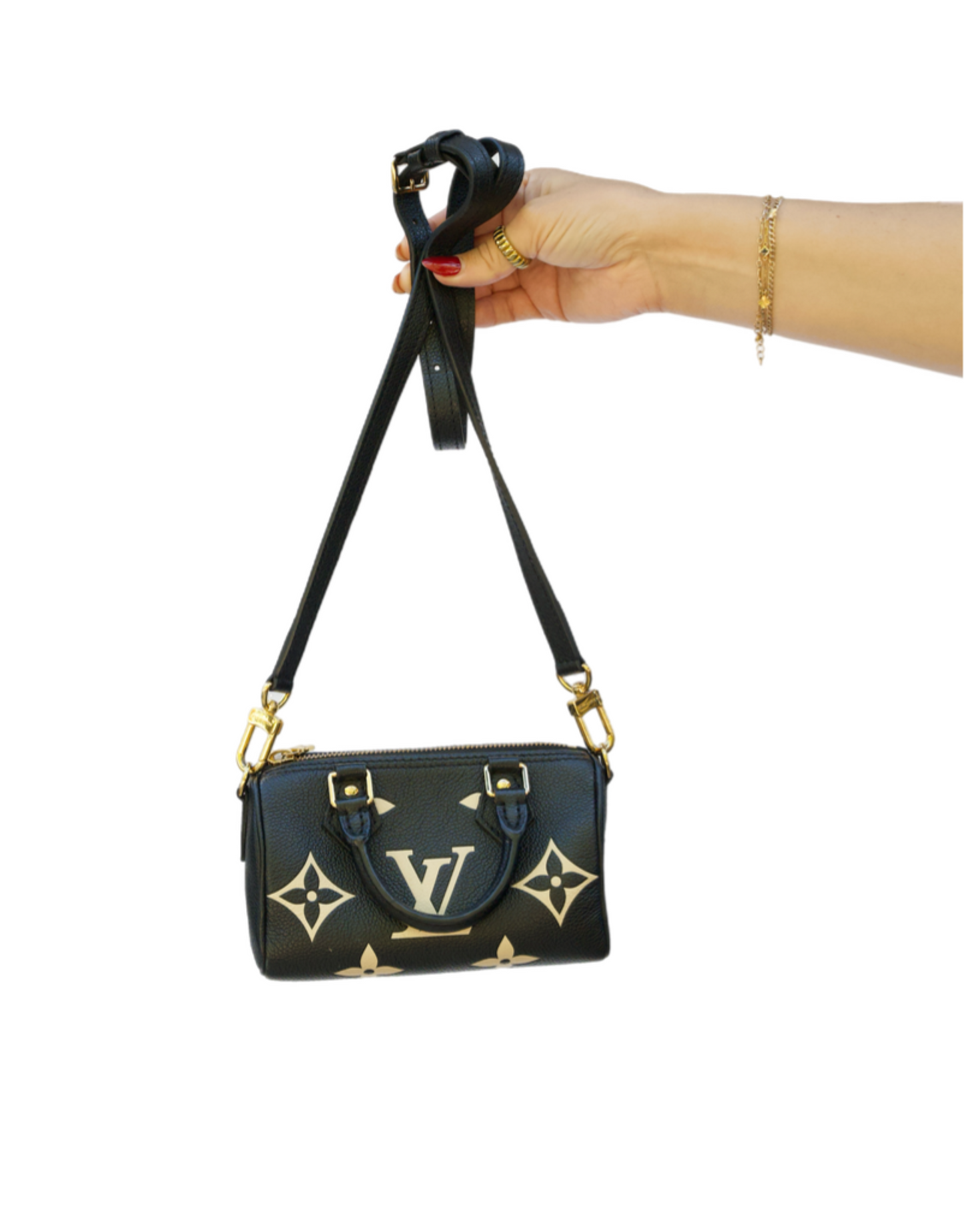 Louis Vuitton Black Monogram Empreinte Nano Speedy Bag