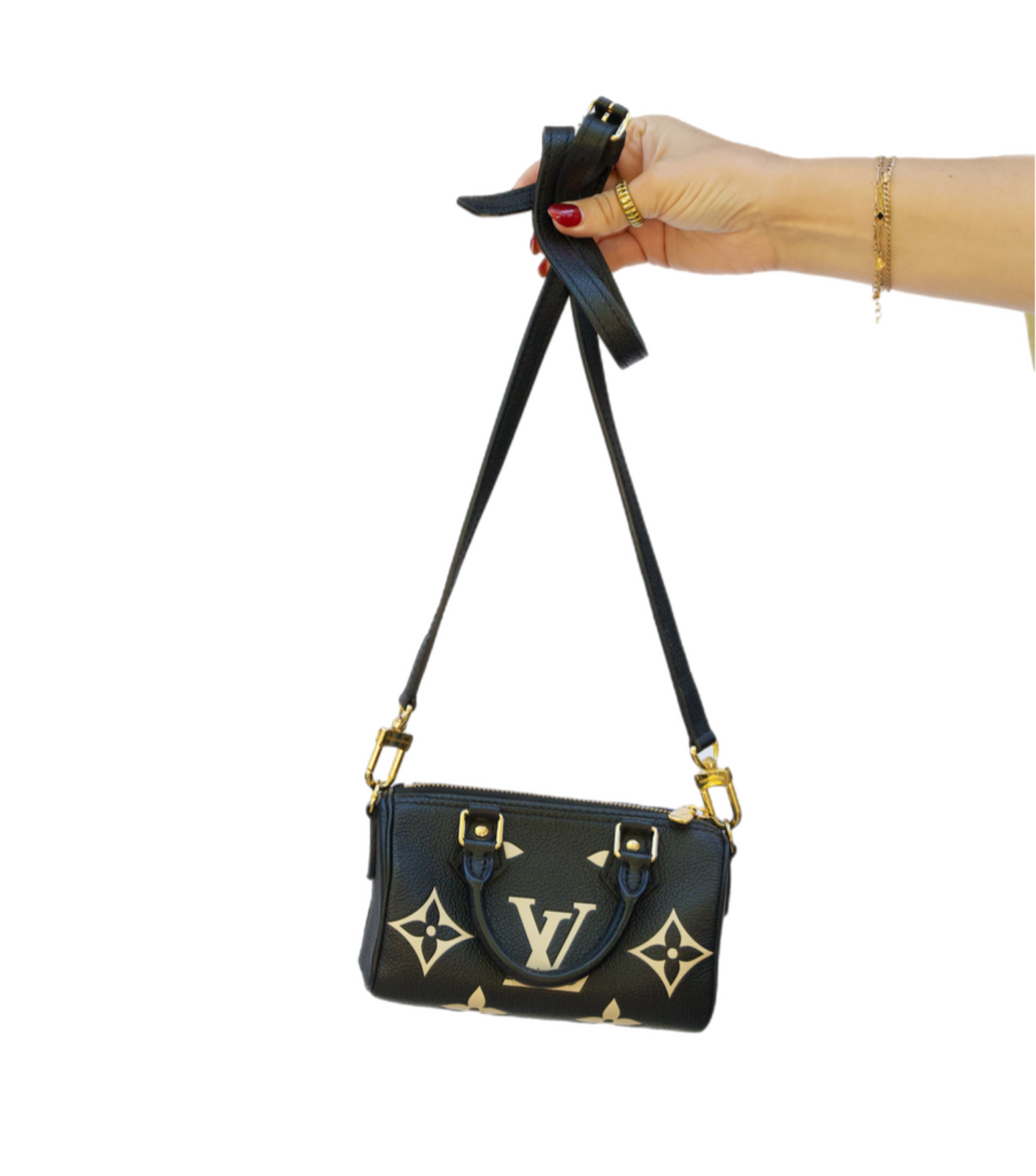 Louis Vuitton Black Monogram Empreinte Nano Speedy Bag