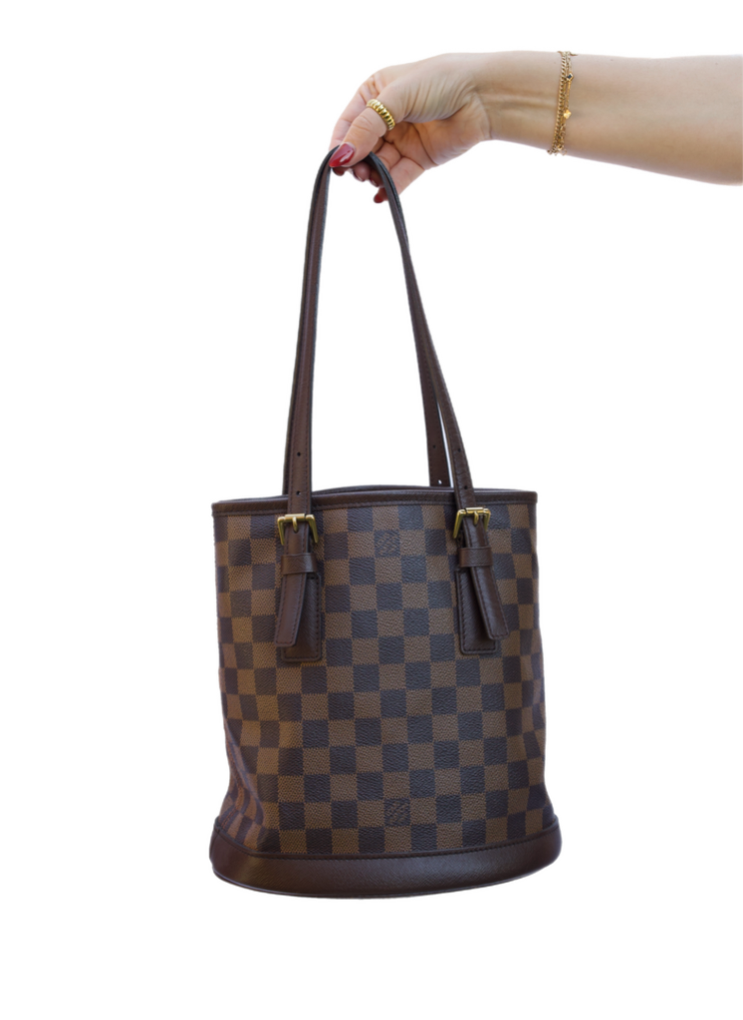 The Louis Vuitton Damier Ebene Marais Bucket 23