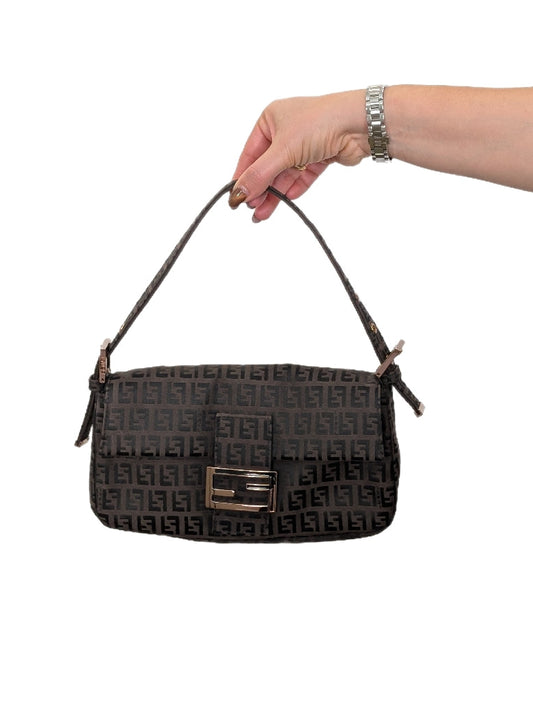 Fendi Chocolate Brown Rose Gold Baguette