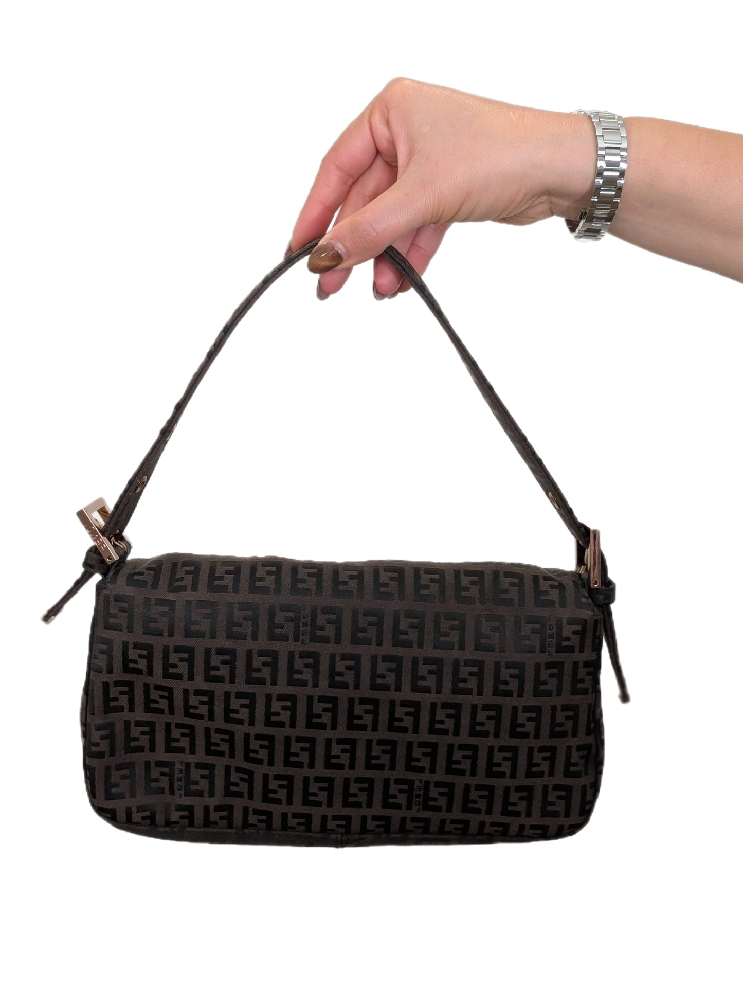 Fendi Chocolate Brown Rose Gold Baguette