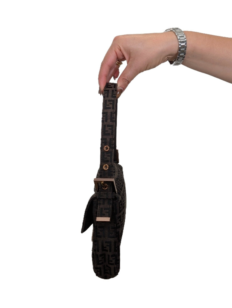 Fendi Chocolate Brown Rose Gold Baguette