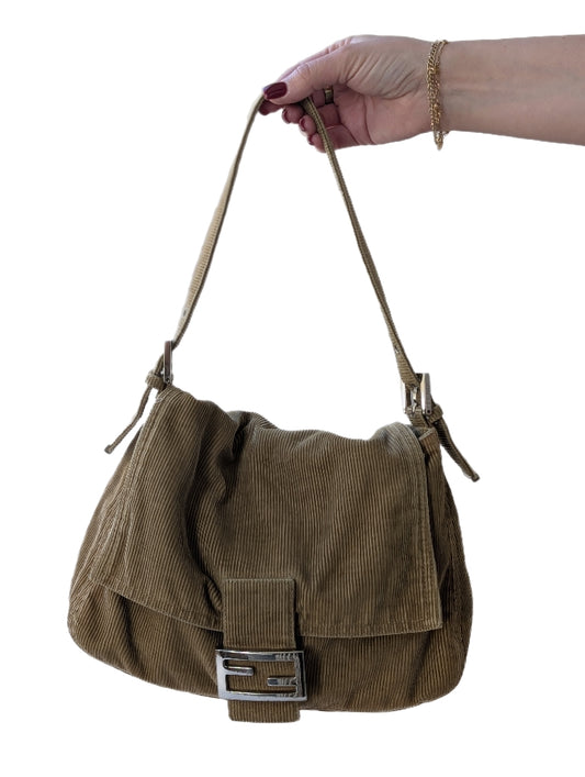 Fendi Brown Corduroy Mamma Forever Baguette