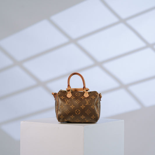 Louis Vuitton Monogram Canvas Mini Speedy with Long Strap