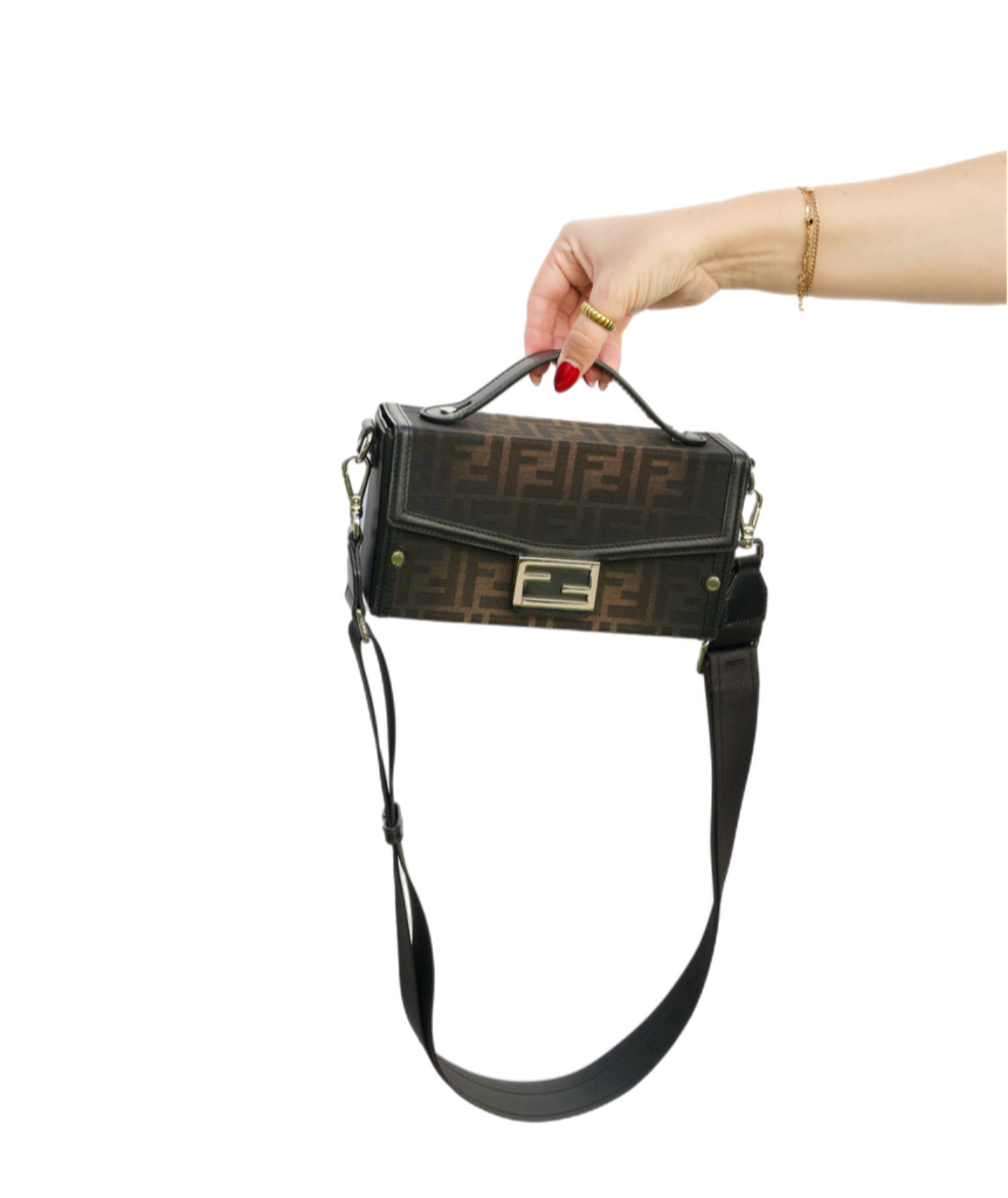 Fendi Leather Soft Trunk Baguette Bag