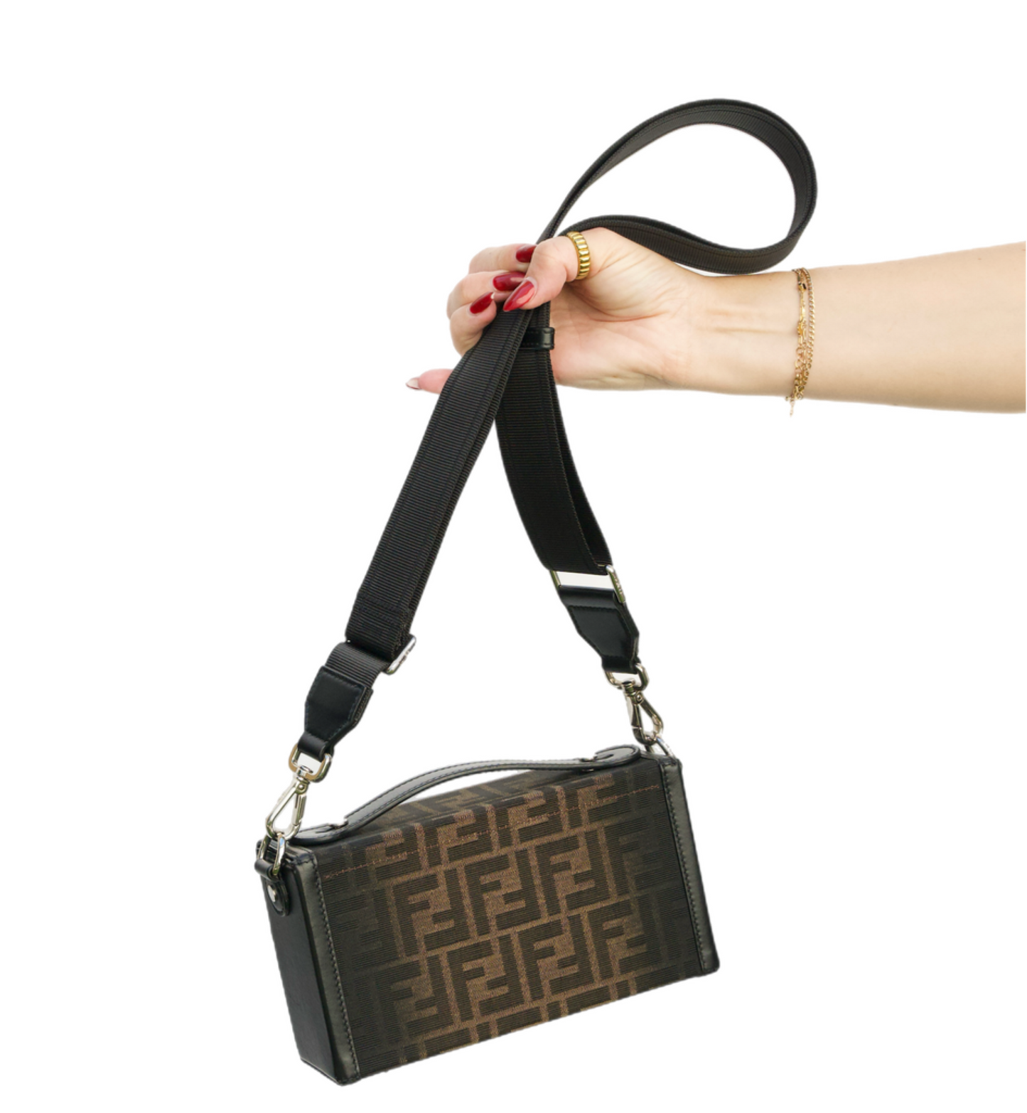 Fendi Leather Soft Trunk Baguette Bag