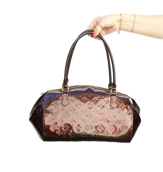 Louis Vuitton Blanc Corail Monogram Vernis Sherwood PM Bag