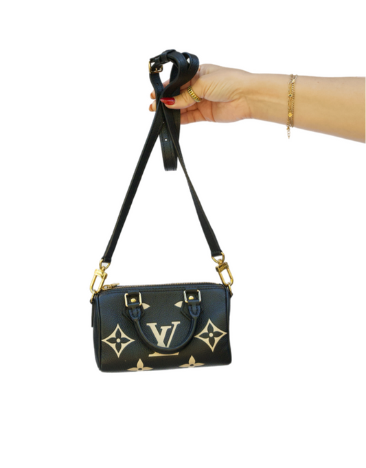 Louis Vuitton Black Monogram Empreinte Nano Speedy Bag