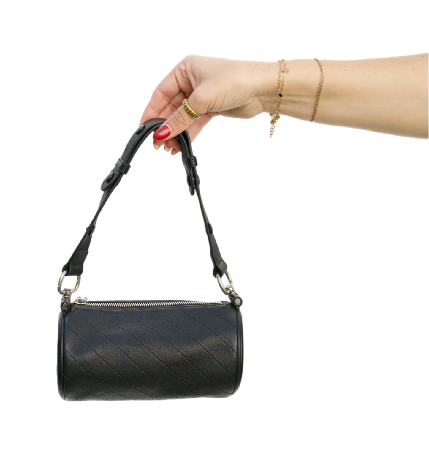 Gucci Black Leather Mini Sakai Be Green Blondie Cylinder Shoulder Bag