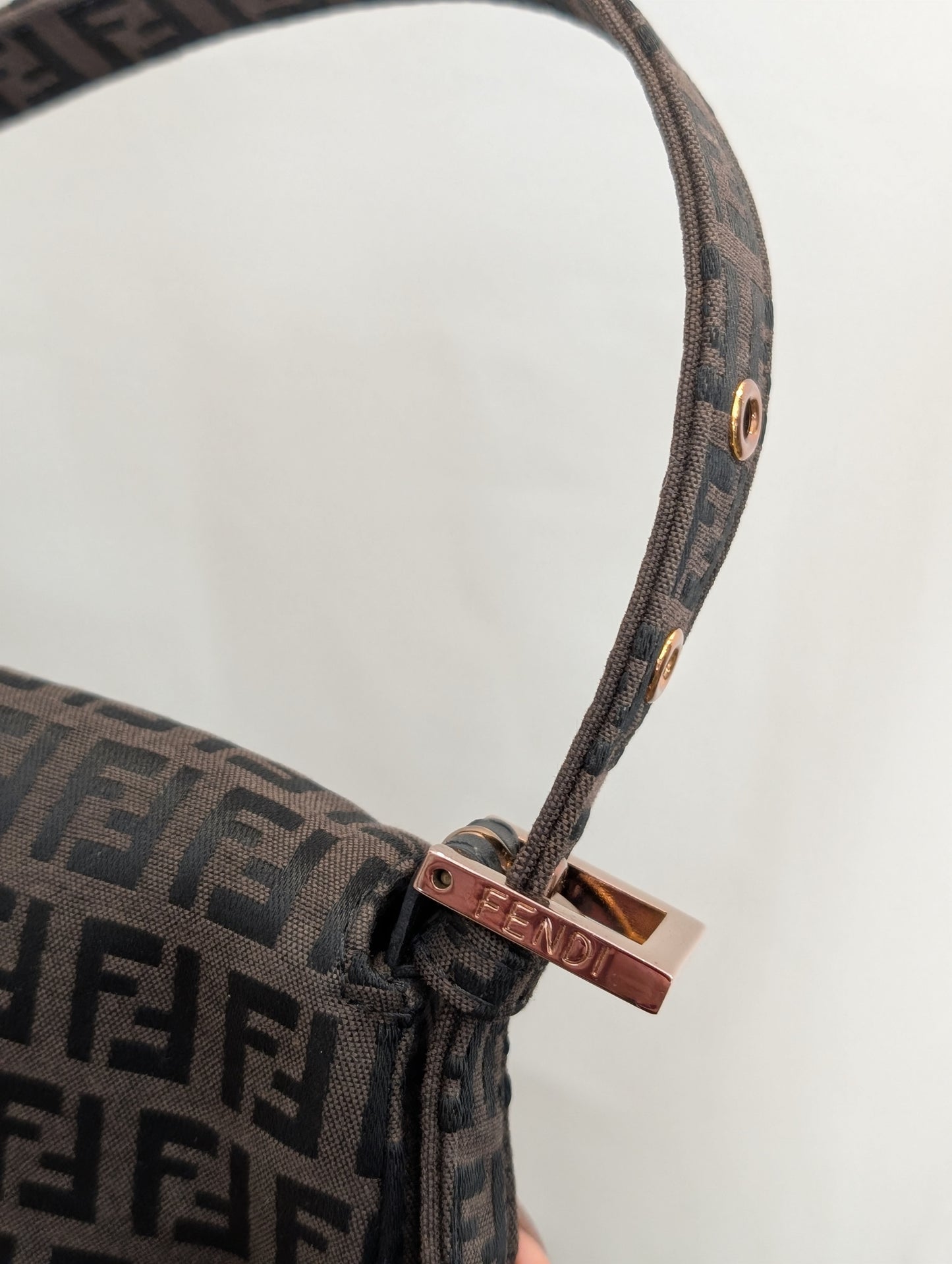 Fendi Chocolate Brown Rose Gold Baguette