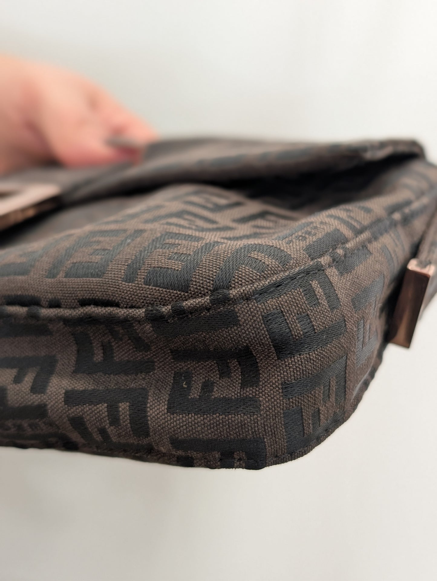 Fendi Chocolate Brown Rose Gold Baguette