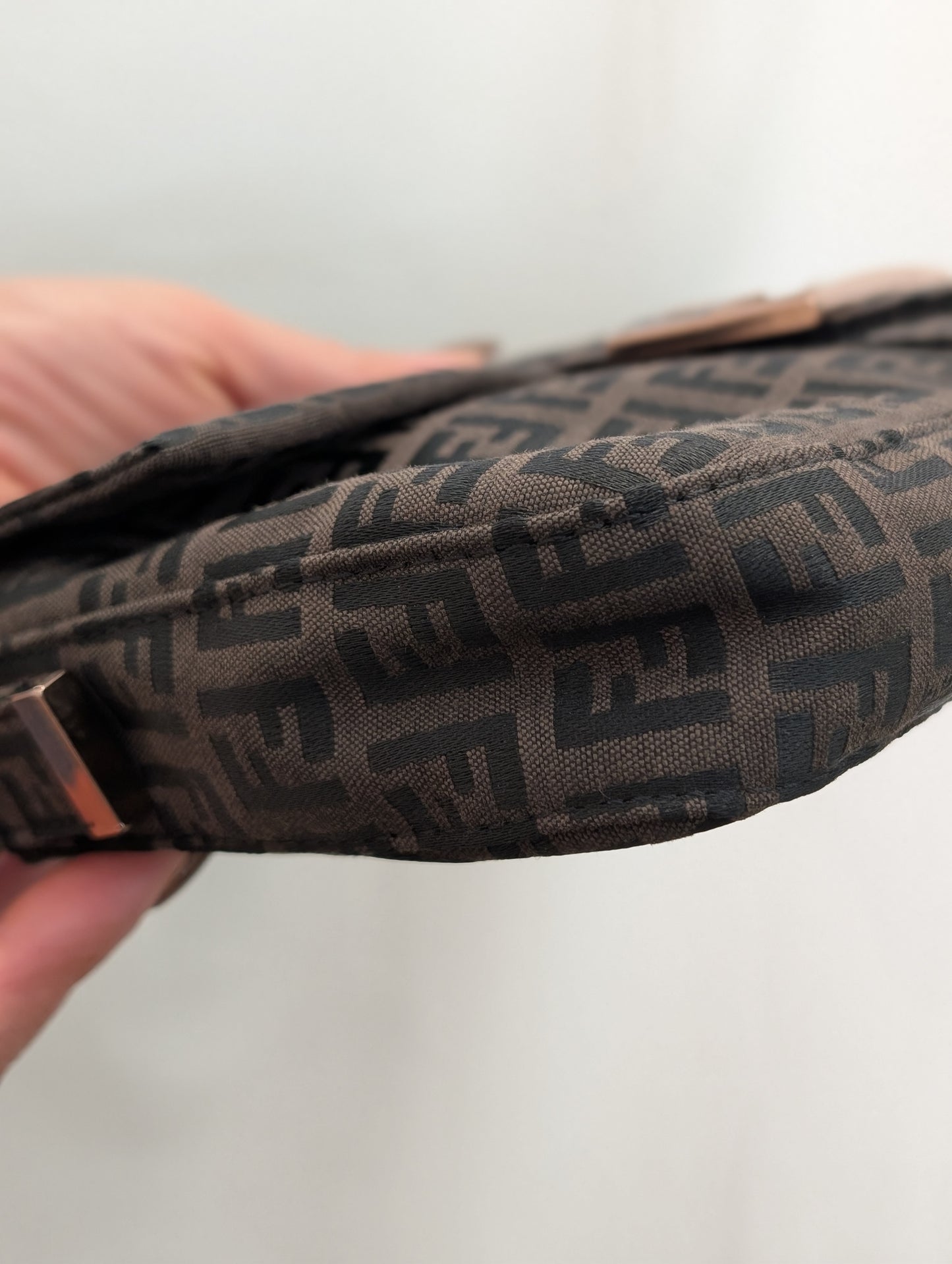 Fendi Chocolate Brown Rose Gold Baguette