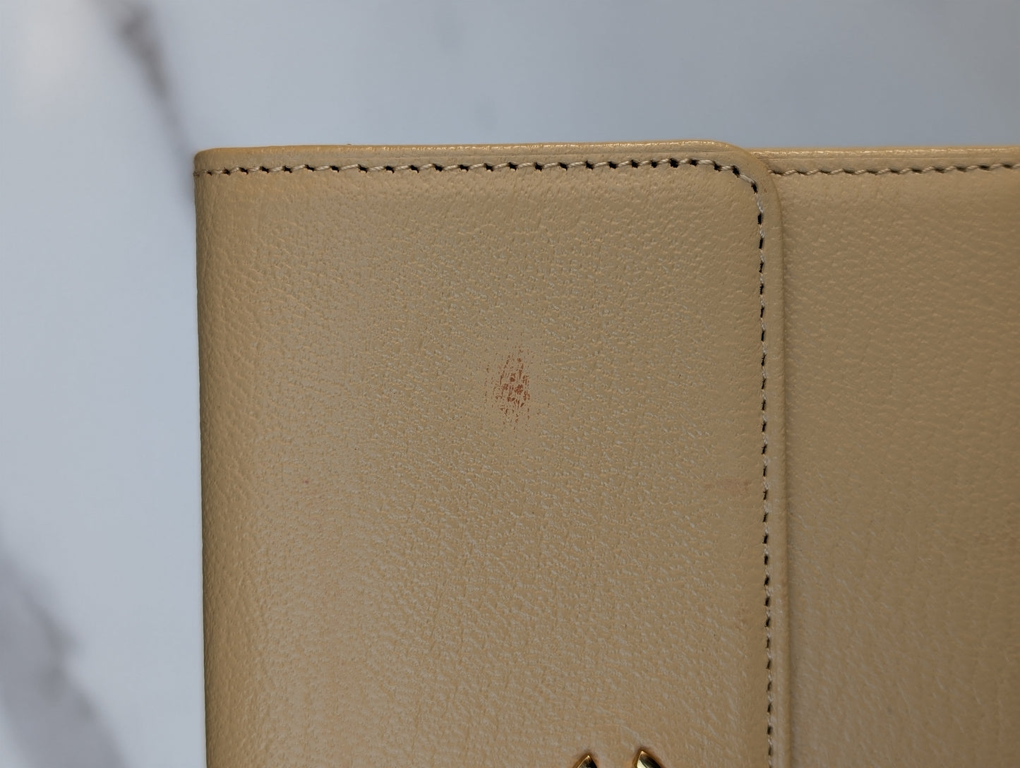 Chanel Beige Leather Flap Wallet